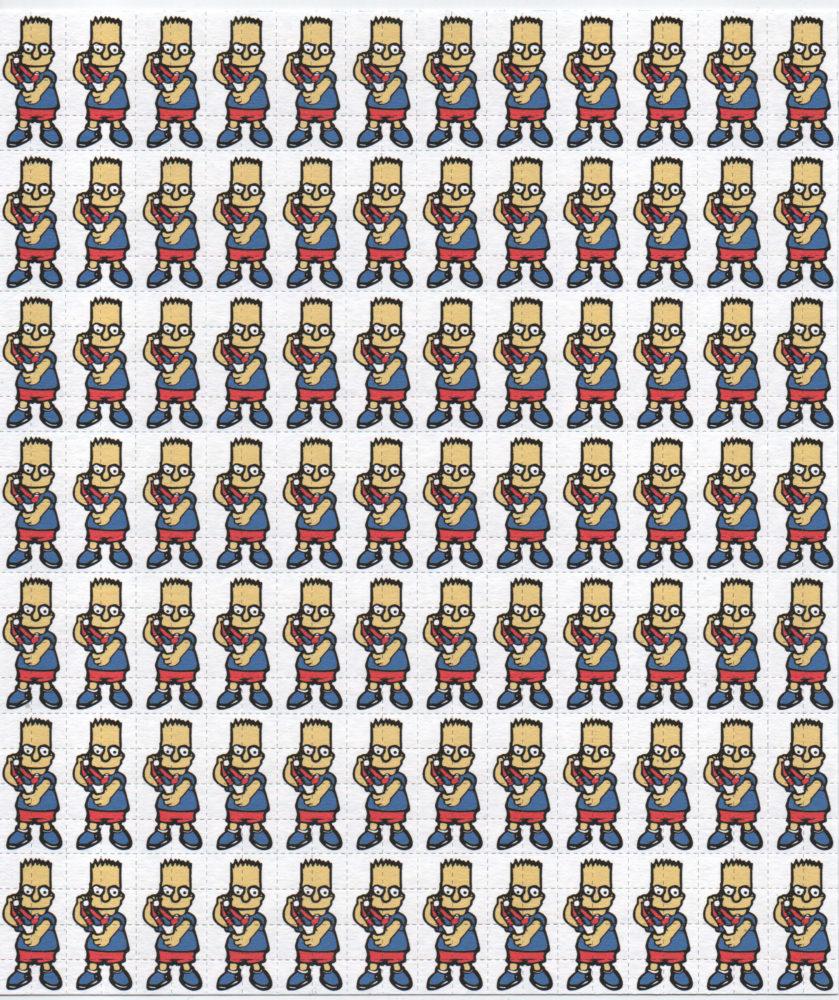 1990's Bart Simpson Double Face AKA double Bart Blotter Art 84 panels 1990's Bart Simpson Double Face AKA double Bart Blotter Art 84 panels