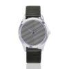 Psychedelic Optical Illusion eye trap 16 Unisex Silver-Tone Round Leather Watch