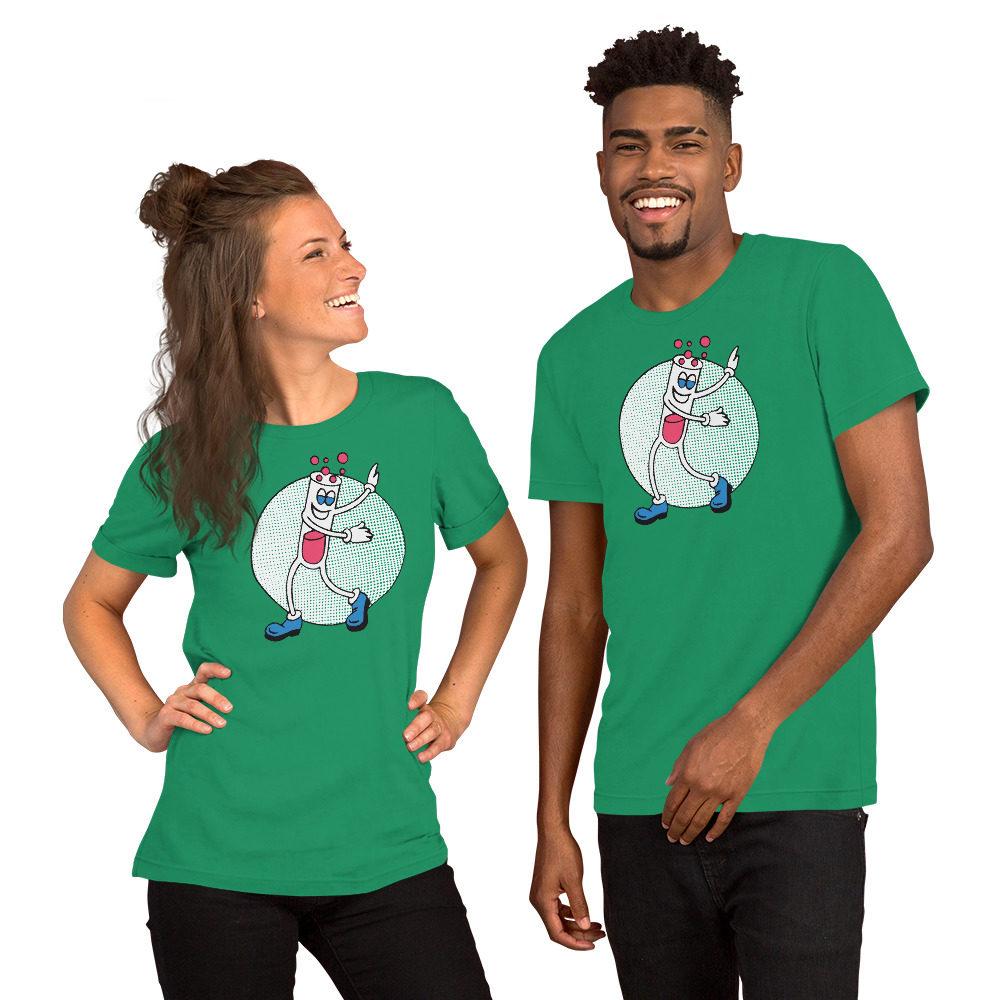 Psychedelic Dancing Test Tube Green LSD Blotter Art Unisex T-Shirt Psychedelic Dancing Test Tube Green LSD Blotter Art Unisex T-Shirt