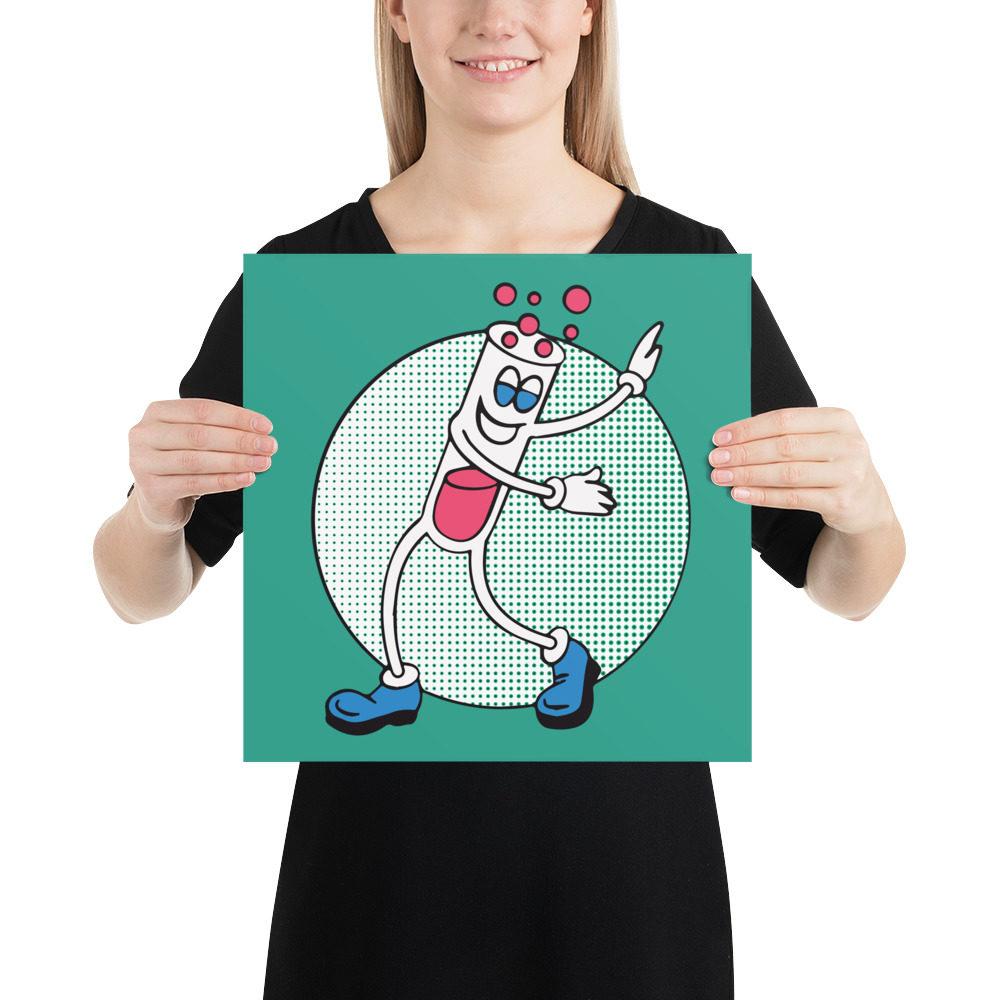 Green Dancing Test Tube Blotter Art Poster Green Dancing Test Tube Blotter Art Poster – Image 2