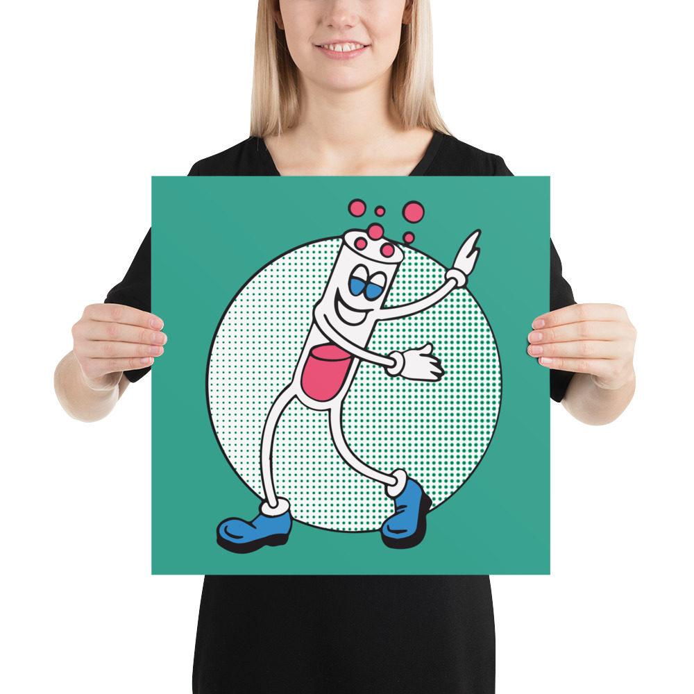 Green Dancing Test Tube Blotter Art Poster Green Dancing Test Tube Blotter Art Poster – Image 3