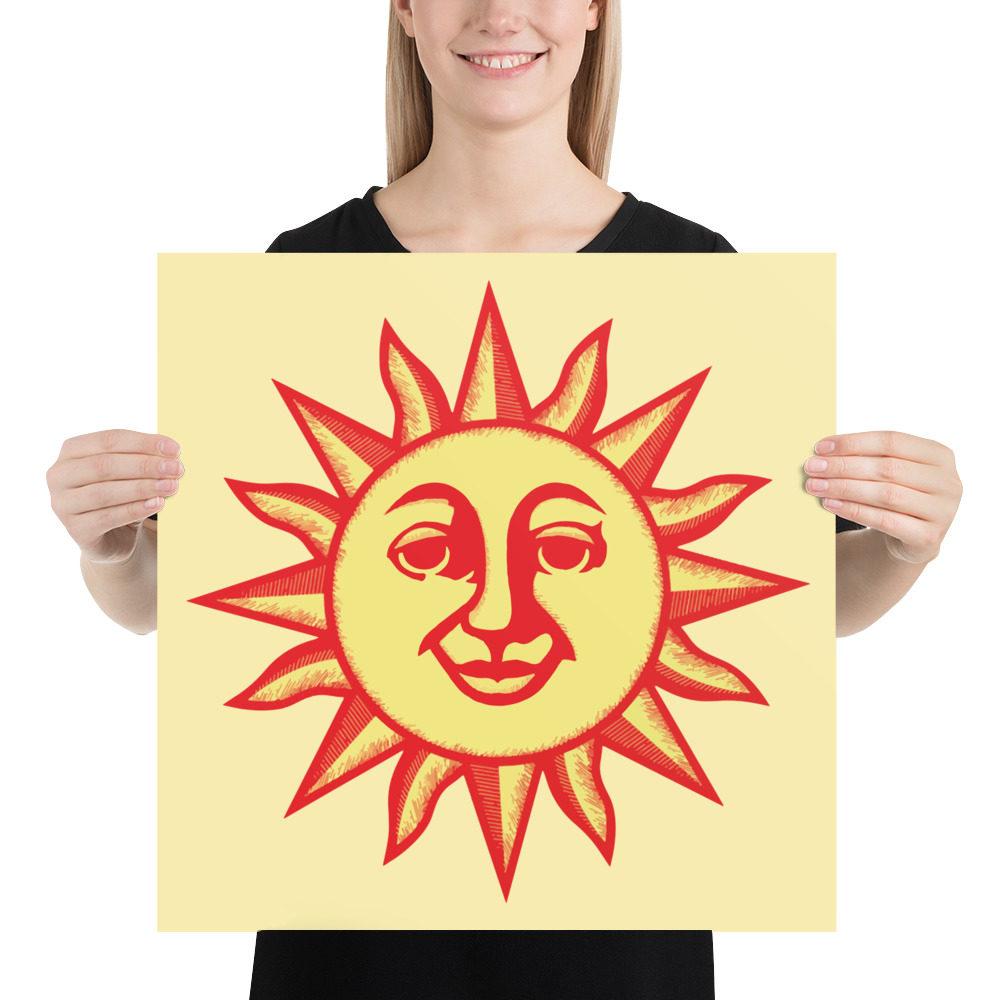 Vintage Style Sunshine Sun God cream Poster Vintage Style Sunshine Sun God cream Poster