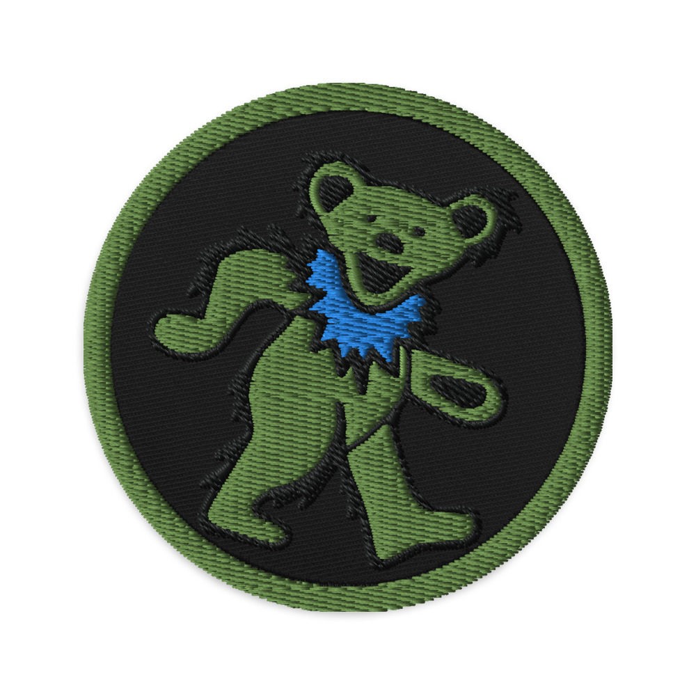 Patch brodé LSD Blotter Art Dancing Bear Green 2 Patch brodé LSD Blotter Art Dancing Bear Green 2 – Image 9