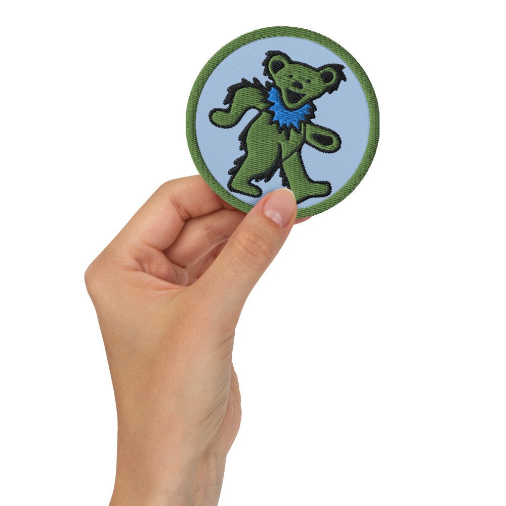 Patch brodé LSD Blotter Art Dancing Bear Green 2 Patch brodé LSD Blotter Art Dancing Bear Green 2 – Image 2