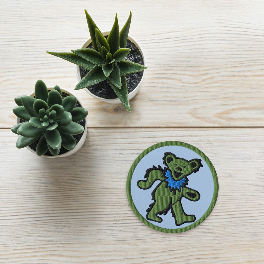 Patch brodé LSD Blotter Art Dancing Bear Green 2 Patch brodé LSD Blotter Art Dancing Bear Green 2 – Image 5