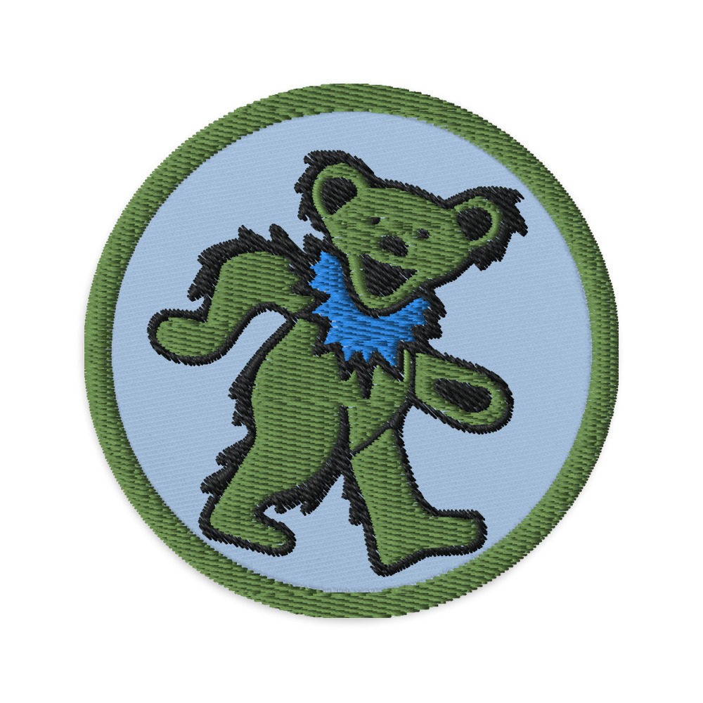 Patch brodé LSD Blotter Art Dancing Bear Green 2 Patch brodé LSD Blotter Art Dancing Bear Green 2 – Image 10