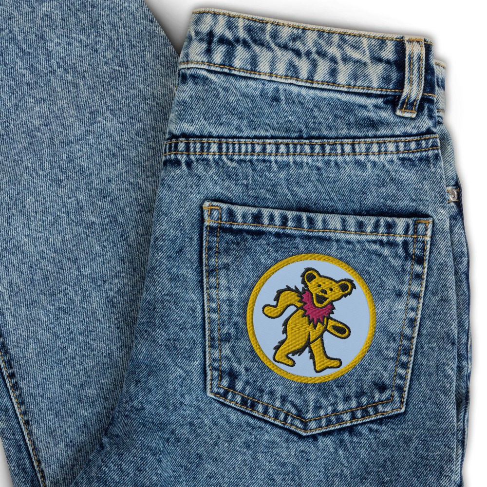 Patch brodé LSD Blotter Art Dancing Bear Yellow Patch brodé LSD Blotter Art Dancing Bear Yellow – Image 3