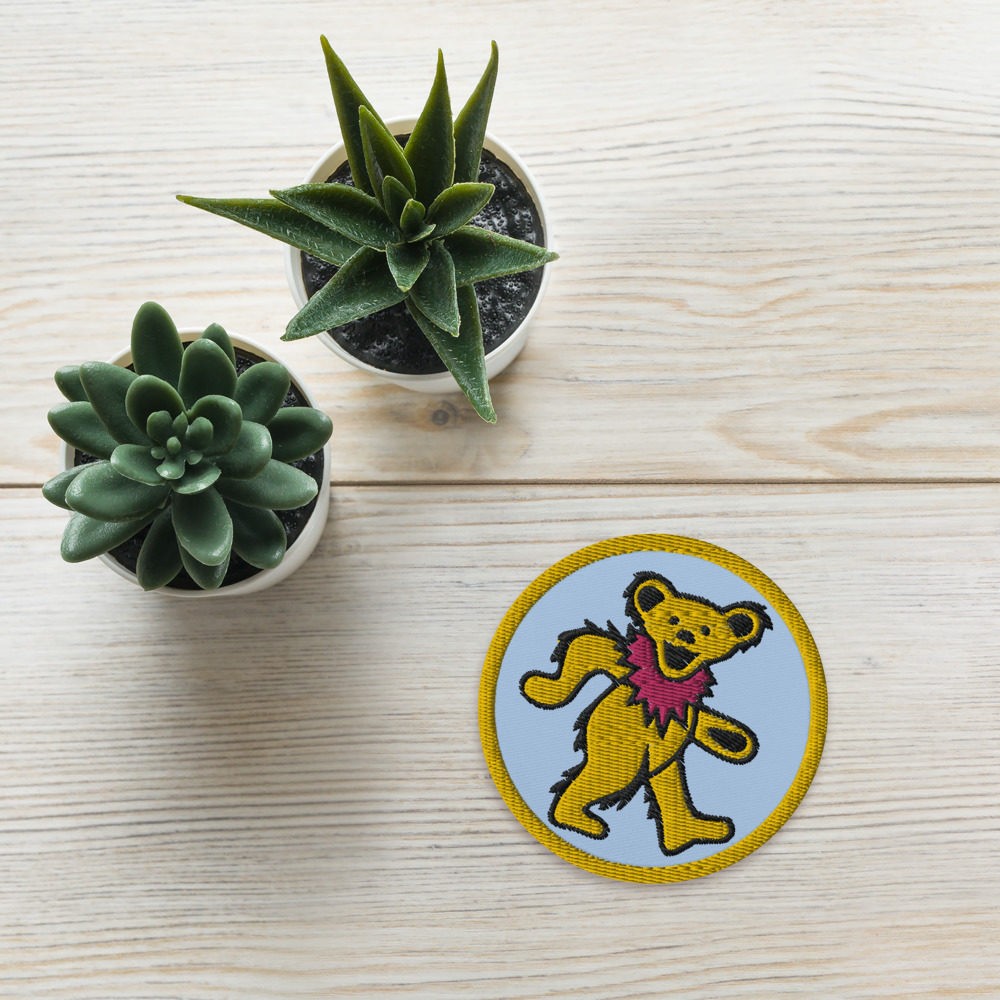 Patch brodé LSD Blotter Art Dancing Bear Yellow Patch brodé LSD Blotter Art Dancing Bear Yellow – Image 5