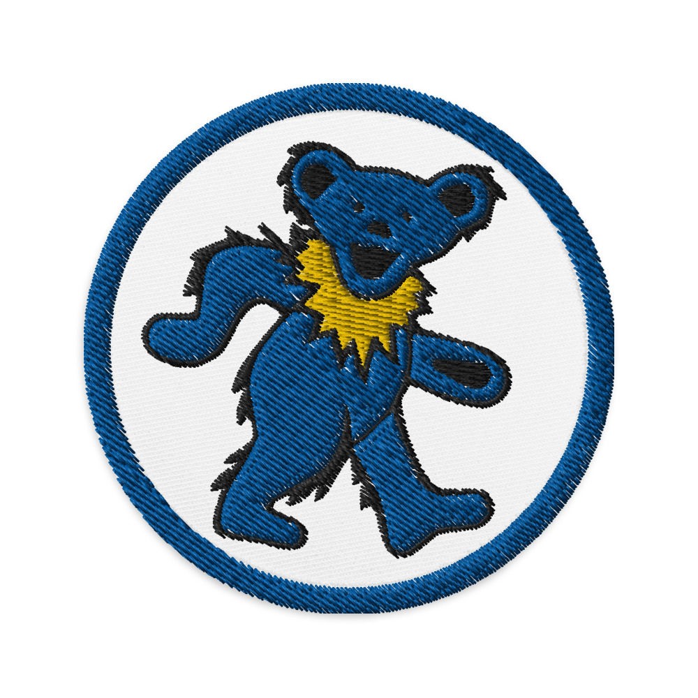 Patch brodé LSD Blotter Art Dancing bear blue Patch brodé LSD Blotter Art Dancing bear blue