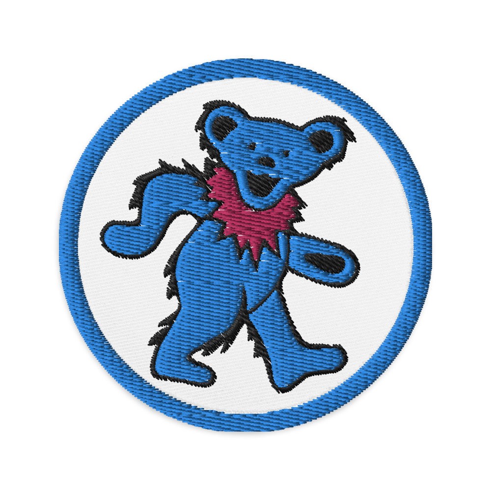 Patch brodé LSD Blotter Art Dancing Bear Blue 2 Patch brodé LSD Blotter Art Dancing Bear Blue 2