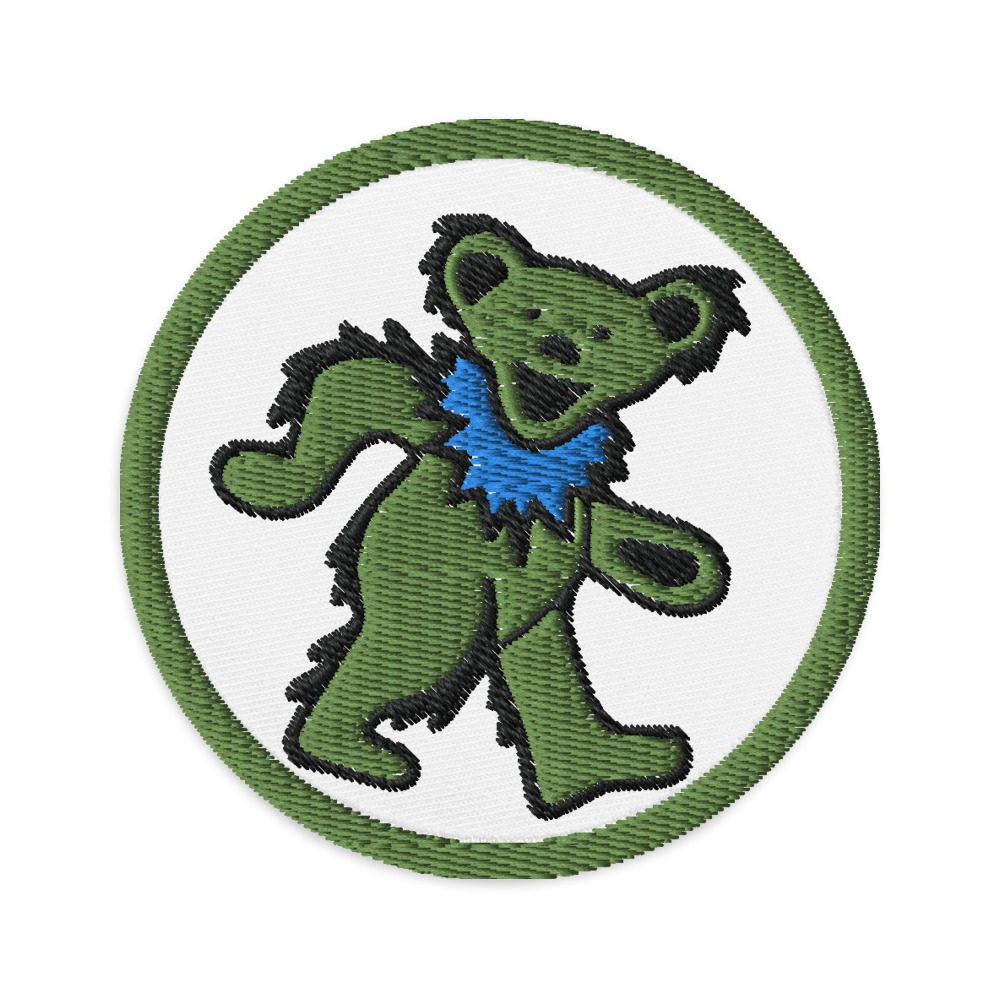 Patch brodé LSD Blotter Art Dancing Bear Green 2 Patch brodé LSD Blotter Art Dancing Bear Green 2