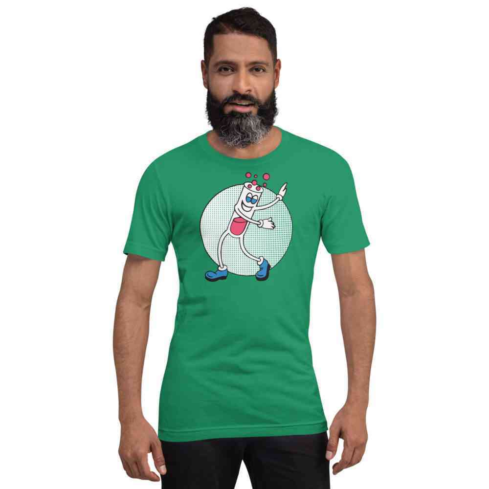 T-shirt Unisexe Dancing Test Tube Vert Buvard LSD Psychedelique T-shirt Unisexe Dancing Test Tube Vert Buvard LSD Psychedelique