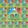 Blotter Art Bike ride 1906-1943 13 panel Blotter Art Bike ride 1906-1943 13 panel