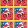 Blotter Art Bike Ride 43-95. 6 panel