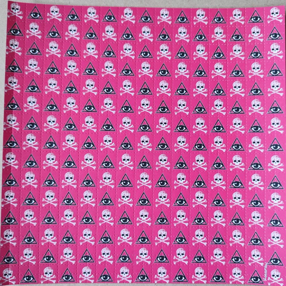 Blotter Art Skull & Eye Pink Double Face by Kosapan Série Limitée blotter art skull and eye pink